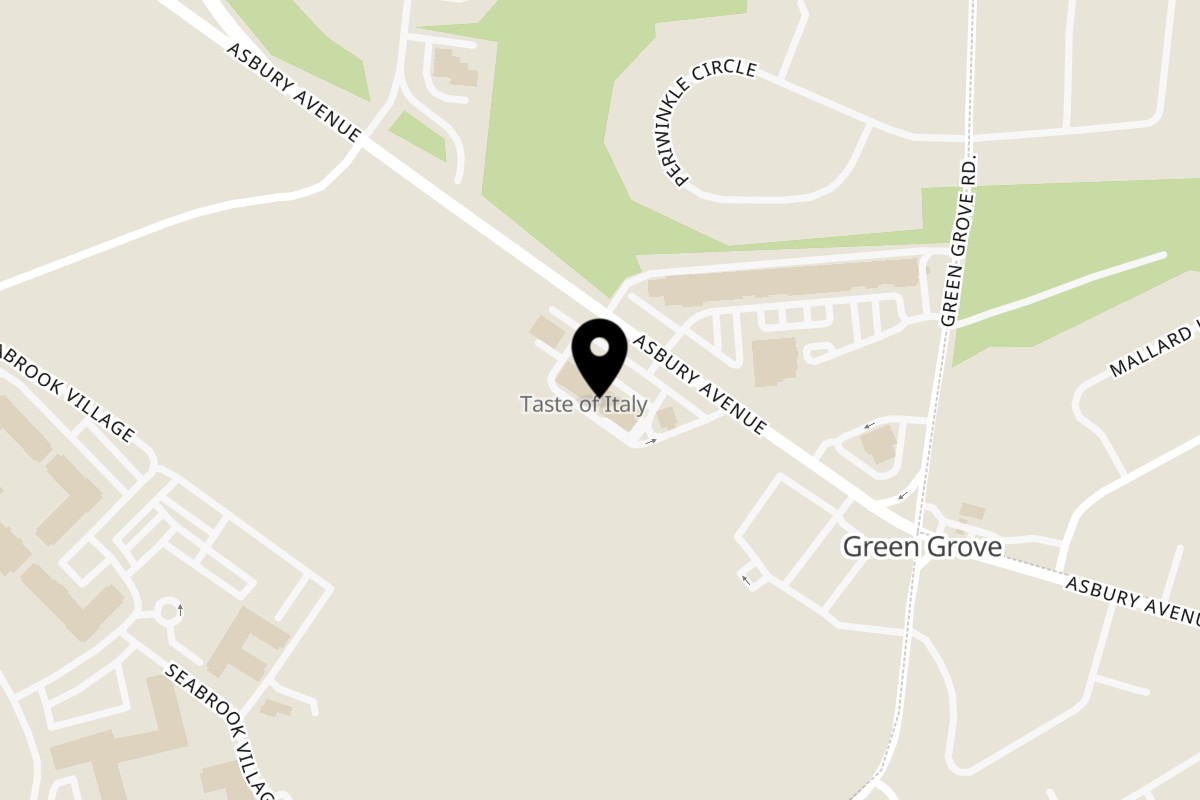 Map showing the location of Taste of Italy Asbury Ave on 4060 Asbury Ave in Tinton Falls