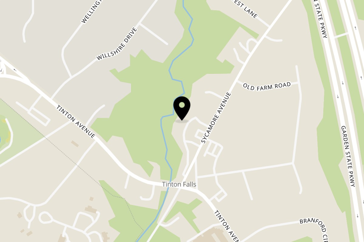 Map showing the location of Taste of Italy Sycamore Ave on 1201 Sycamore Ave in Tinton Falls